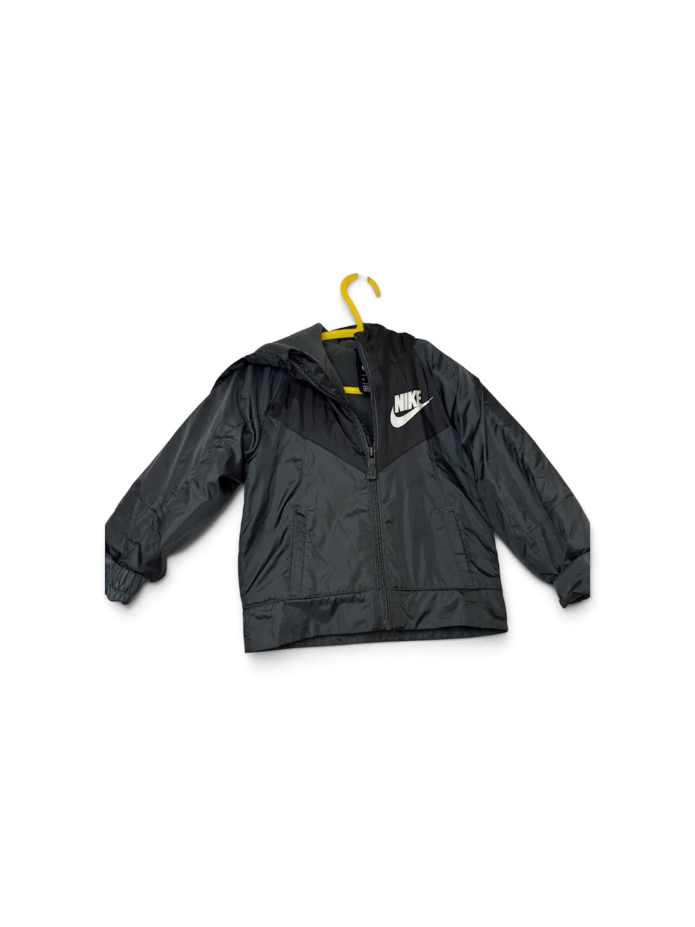 Nike Youth Black Hooded Rain Jacket with White Logo NWOT